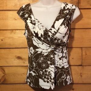 BCBGMaxAzaria | Shawl Collar Wrap Stretch Top M